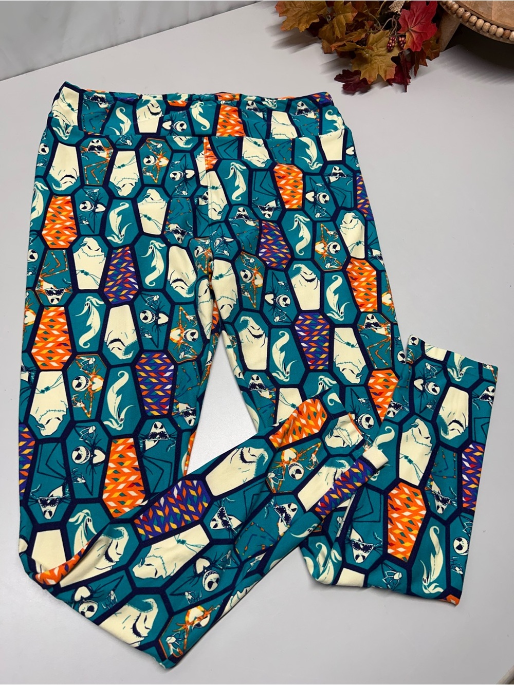 Teal Animal-Print Leggings